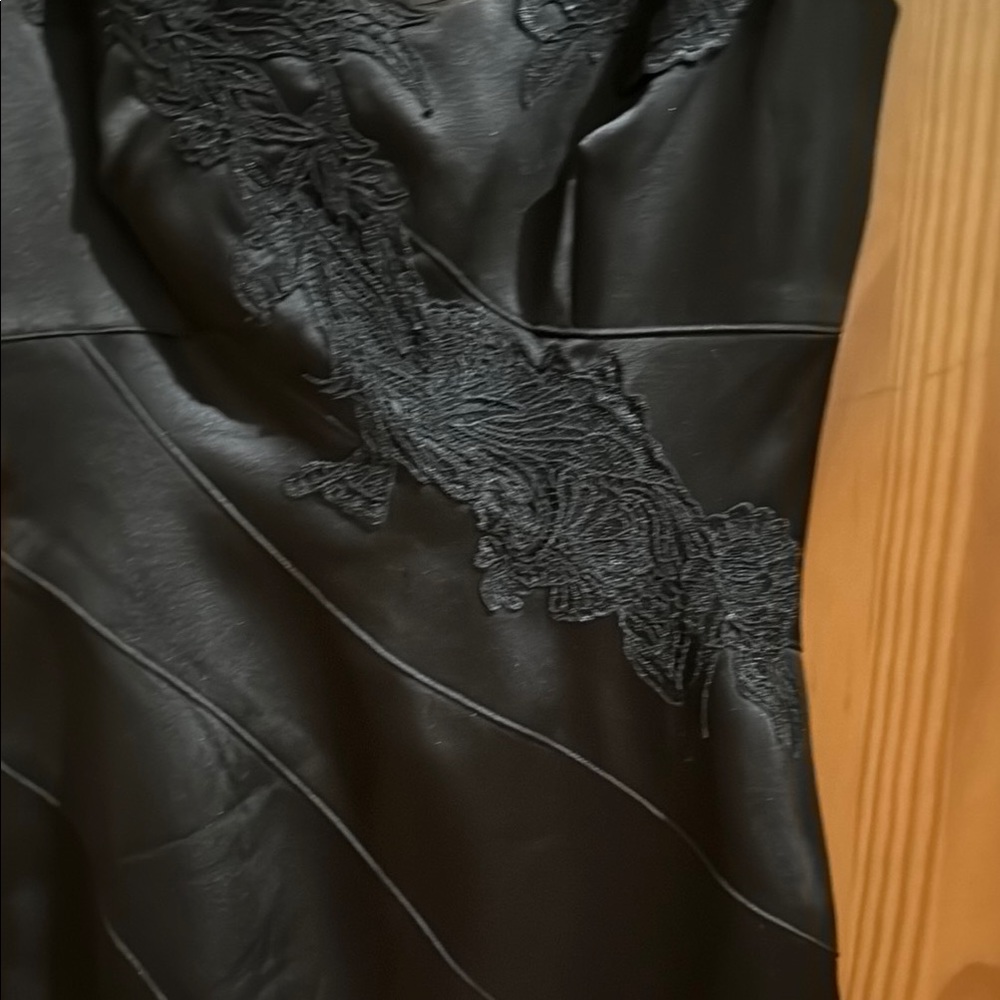 NWT Karen Millen Black Satin Dress with Lace Black Ties Cocktail Wedding Guest - Picture 6 of 13